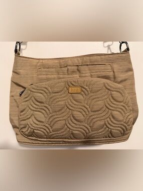 lug Samba Quilted Wave Crossbody Bag in Taupe